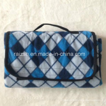 Outdoor plegável velo piquenique cobertor com alça / portátil